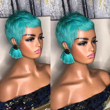 Load image into Gallery viewer, WIGERA Highlight Synthetic Wigs Short Straight Pixie Cut Hair Bob Wig Honey Gold Mix Black Hair For Woman