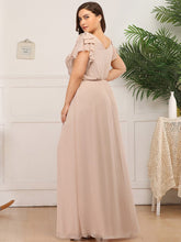 Charger l'image dans la galerie, Robes élégantes Grande taille 9XL Robes pour femmes Longue LIGNE A Manches courtes Col en V Robe longueur au sol 2023 Ever Pretty of Bridesmaid Women Dress