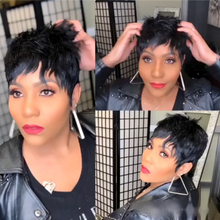 Load image into Gallery viewer, WIGERA  Highlight Synthetic Wigs Short Straight  Pixie Cut Hair Bob Wig Honey Gold Mix Black  Hair For Woman
