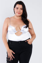 Charger l'image dans la galerie, Body à Chaîne en Soie de Grande Taille à Bretelles Spaghetti et String Haut Découpé au Centre
