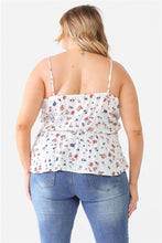 Load image into Gallery viewer, Plus Floral Sleeveless Wrap Neck Flare Hem Top
