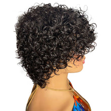 Load image into Gallery viewer, Pixie Cut Wig Human Hair Short Curly Human Hair Wigs For Women Human Hair Cheap Full Machine Wigs Short Curly Bob Wig With Bangs
