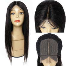 Charger l'image dans la galerie, 4x1 T partie perruque de dentelle 12 à 28 pouces perruques de cheveux humains indiens droites partie centrale perruques de ligne de cheveux pré-épilées avec des cheveux de bébé 
