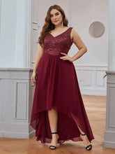 Load image into Gallery viewer, Elegant dresses Plus size Evening Dresses V-Neck Sleeveless A-LINE Sequin Floor-Length Gown 2023 ever pretty of Burgundy Elegant Prom Dress Wome
