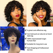 Load image into Gallery viewer, Pixie Cut Wig Human Hair Short Curly Human Hair Wigs For Women Human Hair Cheap Full Machine Wigs Short Curly Bob Wig With Bangs
