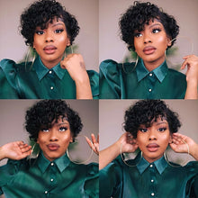 Load image into Gallery viewer, Pixie Cut Wig Human Hair Short Curly Human Hair Wigs For Women Human Hair Cheap Full Machine Wigs Short Curly Bob Wig With Bangs
