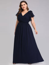 Charger l'image dans la galerie, Robes élégantes Grande taille 9XL Robes pour femmes Longue LIGNE A Manches courtes Col en V Robe longueur au sol 2023 Ever Pretty of Bridesmaid Women Dress 
