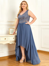 Load image into Gallery viewer, Elegant dresses Plus size Evening Dresses V-Neck Sleeveless A-LINE Sequin Floor-Length Gown 2023 ever pretty of Burgundy Elegant Prom Dress Wome
