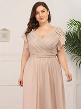 Charger l'image dans la galerie, Robes élégantes Grande taille 9XL Robes pour femmes Longue LIGNE A Manches courtes Col en V Robe longueur au sol 2023 Ever Pretty of Bridesmaid Women Dress 

