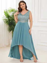 Load image into Gallery viewer, Elegant dresses Plus size Evening Dresses V-Neck Sleeveless A-LINE Sequin Floor-Length Gown 2023 ever pretty of Burgundy Elegant Prom Dress Wome
