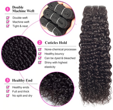 Load image into Gallery viewer, Hair Water Wave Bundles With Closure Curly Brazilian Human Hair Bundles With Closure Mink Brazilian Hair Weave Bundles

