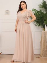 Charger l'image dans la galerie, Robes élégantes Grande taille 9XL Robes pour femmes Longue LIGNE A Manches courtes Col en V Robe longueur au sol 2023 Ever Pretty of Bridesmaid Women Dress 
