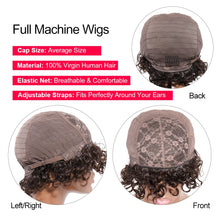 Load image into Gallery viewer, Pixie Cut Wig Human Hair Short Curly Human Hair Wigs For Women Human Hair Cheap Full Machine Wigs Short Curly Bob Wig With Bangs
