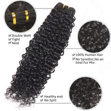 Load image into Gallery viewer, Hair Water Wave Bundles With Closure Curly Brazilian Human Hair Bundles With Closure Mink Brazilian Hair Weave Bundles
